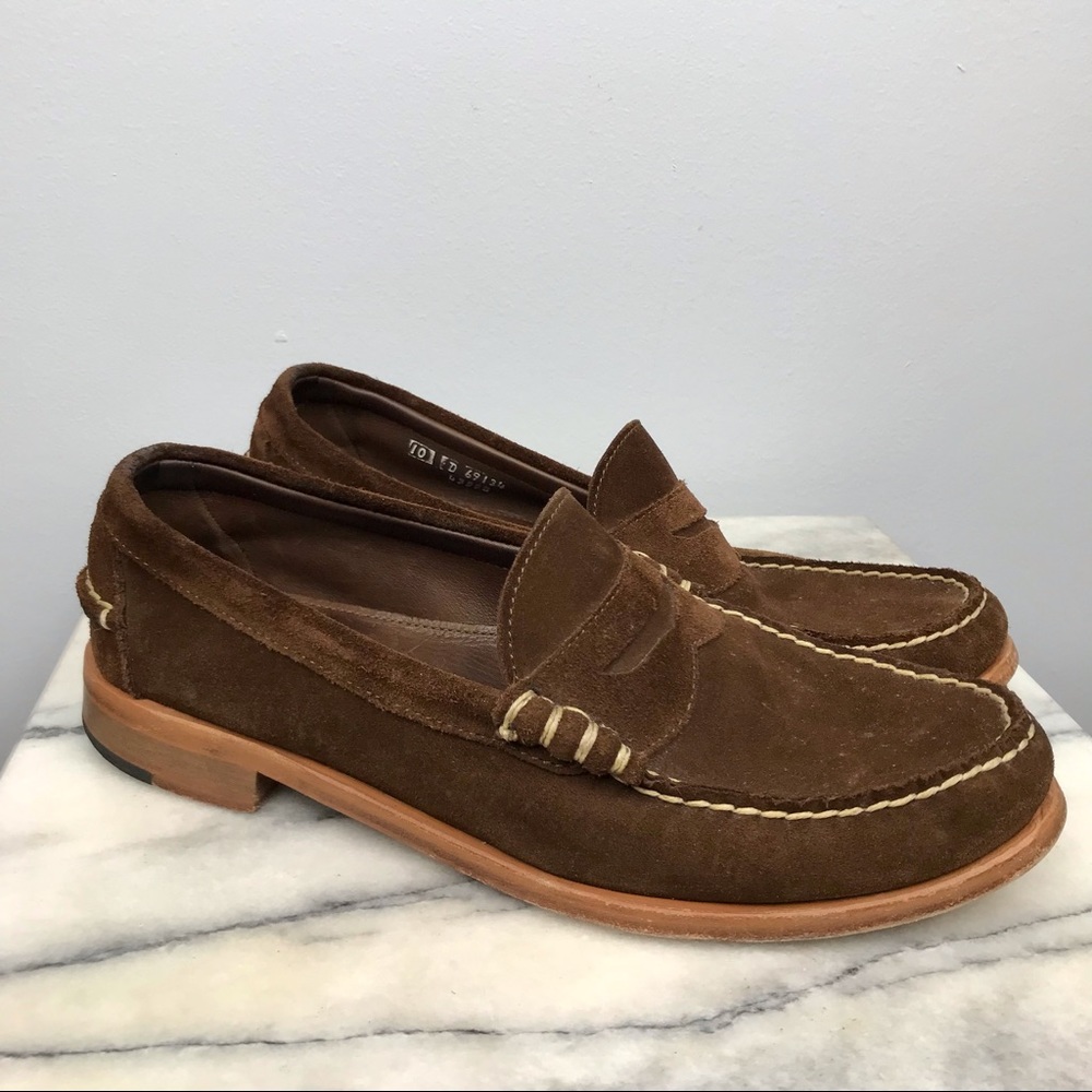 Allen Edmonds Sky Island Suede Penny Loafer 10 Brown